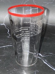 Vintage SANTA BARBARA Recipe Glass FRENCH CABARET DANCER American Men’s HUMOR