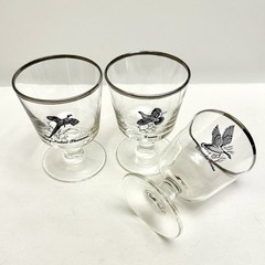 Set of 14 VTG Federal Glass Platinum Trimmed Sportman Bar Glasses Various Types