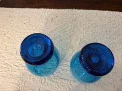Blenko 419b Glass 1950s Pair of Highball Goblets in Turquoise
