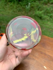 Vintage Schwartz Mustard Glass – Playing Card Suits ~Retro Glassware – Barware