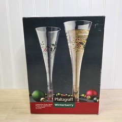 Pfaltzgraff Winterberry Celebration Toasting Flutes Set of 2 in Box Read