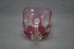 Victorian Rubina Spot Optic Inverted Thumbprint Custard / Punch Cup Circa 1880s