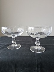 2 Vintage Princess House Heritage Crystal Footed Dessert/Sherbet Glasses