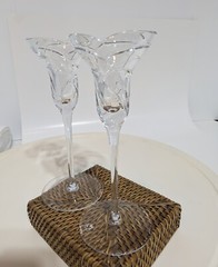 Set Of 2 ROGASKA Maestro Pattern 8″ Tall Candlesticks Beautiful Discontinued
