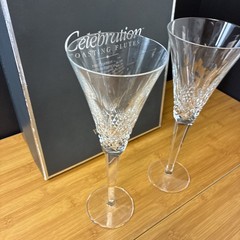 Waterford Crystal Celebration Joy Edition Toasting Flutes Set Of 2 With Box