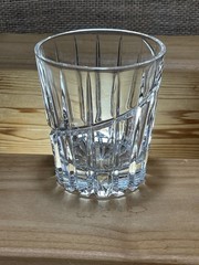 Set of 1 – Mikasa Uptown Double Old Fashioned Crystal Glass Vertical Swirl