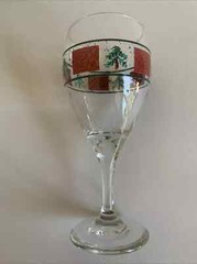 SET OF 4 Folkcraft HOLIDAY 7-1/2″ Water Goblets Wine Glasses; CHRISTMAS; TREE