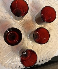 Vintage Luminarc Arcoroc Ruby Red Cavalier Glasses