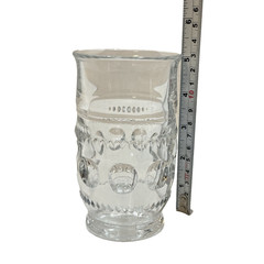 Vintage Set of 6 Tiffin Franciscan King’s Crown Thumbprint Clear Glass Tumblers