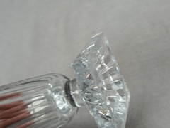 Set of 6 Anglo Irish Petal Cut Pressed Lemon Squeezer Base Jelly Glasses C.1800