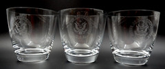 3 VINTAGE FOSTORIA GLASS HOUSE OF REPRESENTATIVES SEAL OLD FASHIONED TUMBLERS