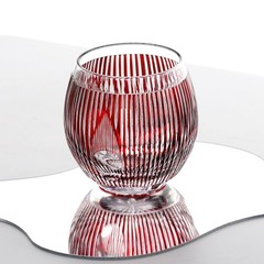 Round Hand Blown Red Crystal Double Old Fashioned Solid Whiskey Glass 240ml