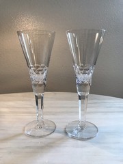 KOSTA BODA Glasses Crystal Champagne Flutes GRIPSHOLM Sweden Sigurd Persson «D»