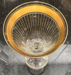 Cellini Italian Crystal Wine Goblet Vintage Replacement 24K Gold Trim Greek Key