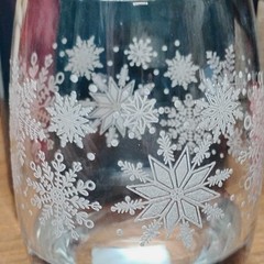 Clear Glass Tumbler Decorated with Snowflake Design for Winter Christmas