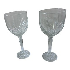 Set of 2 Marquis by Waterford Markham Wine Goblets Oversized 8.5in Crystal Stems