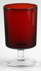 VTG WINE CAVALIER RUBY RED CRYSTAL GLASSES CLEAR FOOTED FRANCE 4.5″
