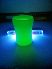 vintage JADEITE Tumbler Uranium 3 3/4” Glass Juice Cup