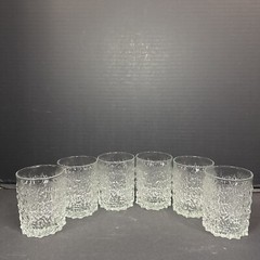 Set 6 Whitefriars MCM M31 by Geoffrey Baxter Bark Glacier Whiskey Rocks Glasses