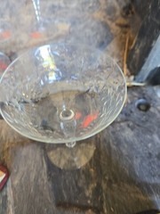 Set of 5 Vintage 60’s Etched Crystal Cocktail Glasses 5.75″ Tall