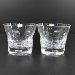 Baccarat Beluga Tumbler Crystal rock pair Glasses with Box