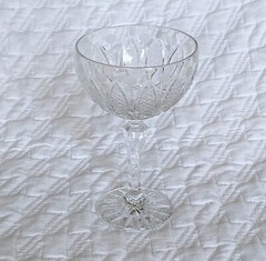 Russian Soviet USSR 6 5/8″ Tall Cut 24% Lead Crystal Champagne Sherbet Glass