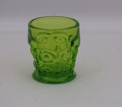 Viking Glass Yesteryear Line Bull’s-Eye Toothpick or Tumbler in Avocado Glass