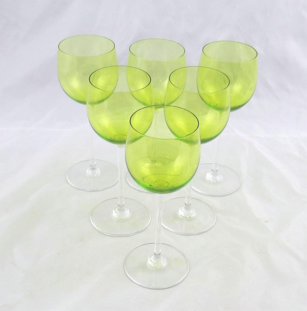 6 Baccarat Crystal Chartreuse Rhine White Wine Hocks 6-3/4″ Multiple Sets Avail