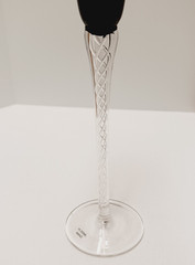 New Bombay Long Air Twist Stems Cordials Set of 4 Ebony Black 8 3/4″ Glasses