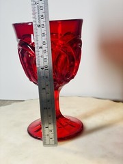 Rare Double Ring Ruby by WRIGHT GLASS – Water Goblet