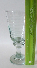 Libbey Glass 4 Vtg Sirrus Spanish Green Tinted Ribbed 7-3/8″ Water Goblets