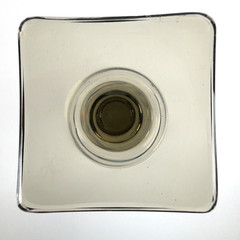 Linear Smoke Rosenthal Clear Smoke Stem Square Base 5 7/8″ White Wine Glass