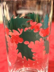 VTG Indiana Glass Christmas Holly Berries Highball Glasses Tumblers Set of 8 MCM