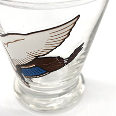 3 Vintage 70s Mallard Duck Drinking Glass Whiskey Hunting Country-EUC -FAST SHIP