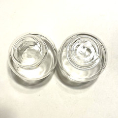 Pair of Vintage Mid Century Bar Beverage Glasses Silver Band Stripes