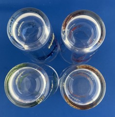 Vintage HAZEL ATLAS Antique Car Glasses Set of 4 Bar Ware Tumblers Automobiles