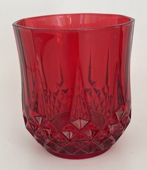 Cristal D’Arques Durand Longchamp Clear Ruby Red Double Old Fashioned Set Of 3