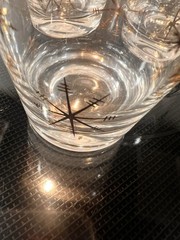 3 Atomic Starburst Retro Rocks Glasses Mcm Star Glow Old Fashioned 1960s