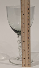 Wine Glasses Blown Glass Clear Smoke Twisted Stem 8 oz 6.5″T Set/3 Vintage