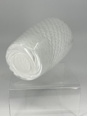 White swirl Blown-glass CUP Vase Speckled White Design Tumbler Glass Small 4.5″H