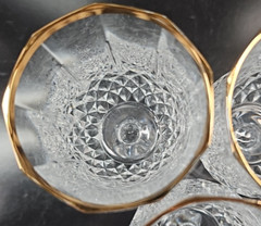 3 Cristal D’Arques Longchamp Gold Water Goblets Set Vintage Crystal Home Bar Lot