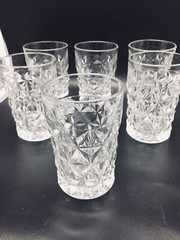 Vintage Set of Six Fostoria American 4 3/4” Straight SidedTumblers