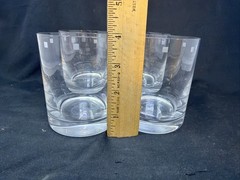 Etched Old Fashioned Rocks Glasses Low Ball Barware, Set of 4 MCM , Pixel Blocks