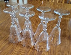Lot of Seven Cambridge Caprice #300 Crystal Stem Glass 10oz Water Goblet Barware