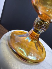 Indiana Glass, Iridescent Amber, Harvest Grape, Goblet