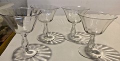 LOT OF 4 VTG Fostoria SILVER FLUTES 4.75″ LOW SHERBET Liquor Cocktail Glasses