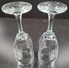 (2) Libbey Chivalry Clear Whiskey Sour Glasses Set Textured Rock Sharpe Stemware