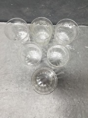 6 VTG FOSTORIA ETCHED WHEEL OPTIC PANEL TUMBLERS GLASSES 4″
