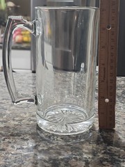 Pair of Vintage Libbey Heavy Thick Clear Glasses Beer Tankards Mugs 24 oz