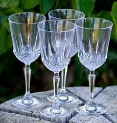 VINTAGE Saint George «Odyssey» 8″ Crystal Wine Glasses Set of 4 Made in USA